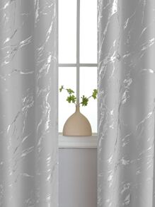 1 Miếng Hoa văn đá cẩm thạch Rèm chắn , Phong cách hiện đại Polyester Chất xơ In Cửa sổ Sự điều trị Đối với Phòng khách Nhà  Đồ trang trí - xám bạc - Xem 4