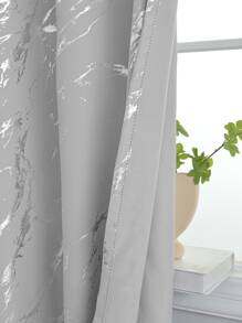 1 Miếng Hoa văn đá cẩm thạch Rèm chắn , Phong cách hiện đại Polyester Chất xơ In Cửa sổ Sự điều trị Đối với Phòng khách Nhà  Đồ trang trí - xám bạc - Xem 5