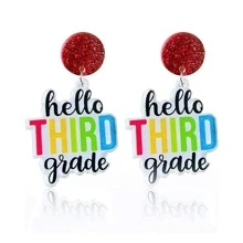 1雙彩色亞克力字母懸垂耳環 - 第三 - 查看 2