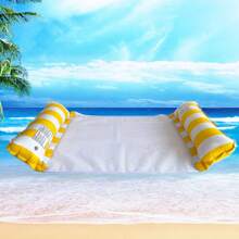 多功能便攜式泳池漂浮吊床躺椅,水上活動充氣浮床【附氣壓幫浦】 - 玫紅色 - 查看 9