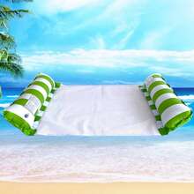 多功能便攜式泳池漂浮吊床躺椅,水上活動充氣浮床【附氣壓幫浦】 - 玫紅色 - 查看 11