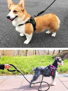 Reflective Dog Leash, Strong Nylon Braided Rope Dogs Leashes Heavy Duty - Black - View 3