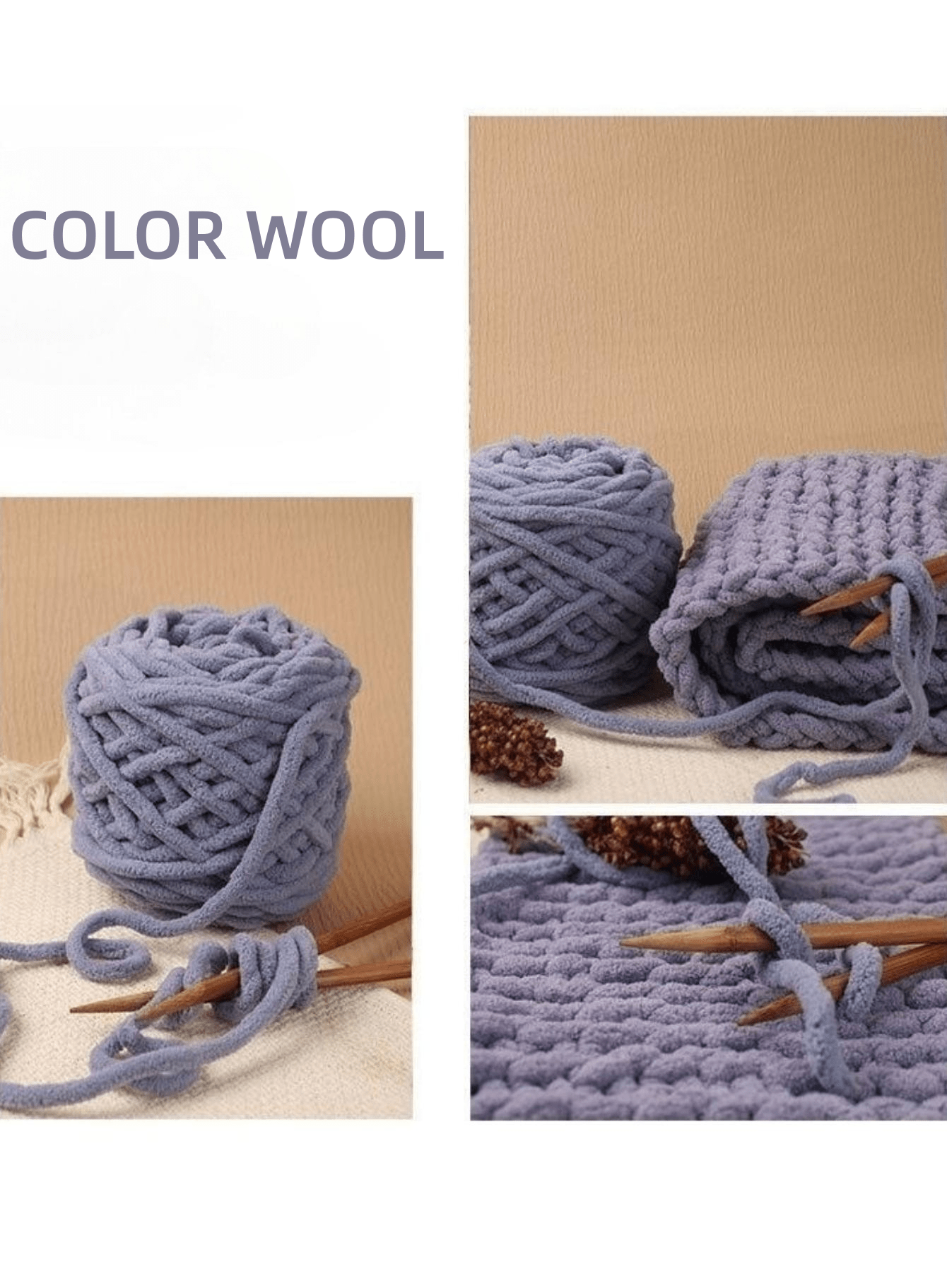 Multiple Colors Ice Cream Yarn Single Ply Chunky Yarn For Knitting