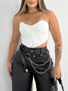 CINTO FEMININO BOHO VINTAGE DE COURO SINTÉTICO COM FIVELA ESTREITA COM PUNK ROCK ILHÓS COM CORRENTE 2023