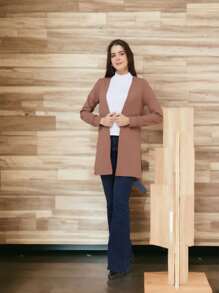 Women Cardigans - สีช็อคโกแลต - ดู 1