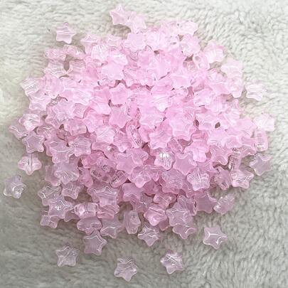 Set de 30 piezas de cuentas de vidrio en forma de estrella de color rosa simple para hacer pulseras y collares para mujeres y hombres