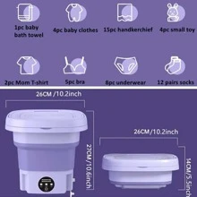 Máy giặt nhỏ Di động, Máy giặt mini và Máy sấy Máy giặt có thể gập lại cho đồ lót, quần áo trẻ em hoặc các vật dụng nhỏ, Máy giặt di động cho căn hộ, cắm trại, du lịch - màu xanh lá - Xem 4
