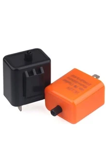 Motorcycle LED Flasher Relay Adjustable Frequency Square Flashing Flasher Motorcycle Led Lights Turn Signal Indicator 12V Flash - Orange - View 5