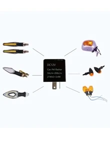 Motorcycle LED Flasher Relay Adjustable Frequency Square Flashing Flasher Motorcycle Led Lights Turn Signal Indicator 12V Flash - Orange - View 6