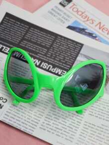 زوج من أغطية الرأس ذات قرون الكائن الفضائي المزينة بنظارات عين الذبابة الخضراء لأغراض الأزياء والحفلات، نظارات حفلة الكائن الفضائي ملحقات ظلال عيد ساحرة الشاطئ ظلال النظارات