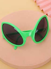 زوج من أغطية الرأس ذات قرون الكائن الفضائي المزينة بنظارات عين الذبابة الخضراء لأغراض الأزياء والحفلات، نظارات حفلة الكائن الفضائي ملحقات ظلال عيد ساحرة الشاطئ ظلال النظارات