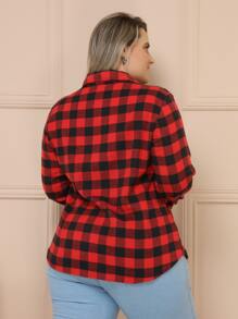 Plus Size Blouses - Red - View 3