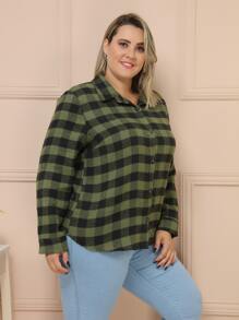 Plus Size Blouses - Green - View 2