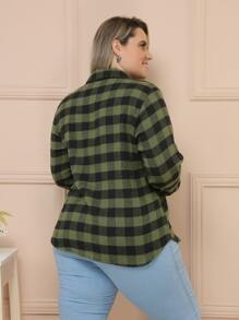 Plus Size Blouses - Green - View 3