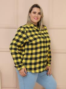 Plus Size Blouses - Màu vàng - Xem 2