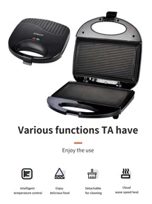 1pc Sokany Plug-in Type 750w Multi-functional Electric Grill Sk-116, With 750w High Power, Double-sided Heating, Quick Heating, Lock In Original Flavor, Detachable Design, Easy To Clean, Smart Temperature Control, Fine Texture, Healthy Diet, Non-stick Pan Design, Coating, Anti-scald Handle, Easy To Operate, Home-use And Portable