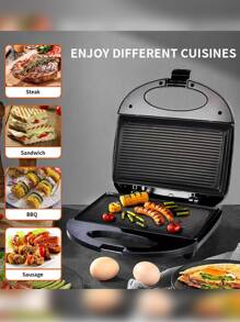 1pc Sokany Plug-in Type 750w Multi-functional Electric Grill Sk-116, With 750w High Power, Double-sided Heating, Quick Heating, Lock In Original Flavor, Detachable Design, Easy To Clean, Smart Temperature Control, Fine Texture, Healthy Diet, Non-stick Pan Design, Coating, Anti-scald Handle, Easy To Operate, Home-use And Portable