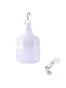 1個usb白色便携式露營燈,可充電掛燈,5種模式防水帳篷燈,適用於露營,徒步旅行,釣魚,工作,停電時使用 - 白色 - 查看 5