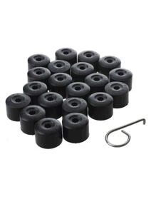 20入組車輪轂蓋螺帽套 17mm汽車輪胎螺絲外部保護配件，適用於大眾高爾夫MK4 - 黑色 - 查看 2