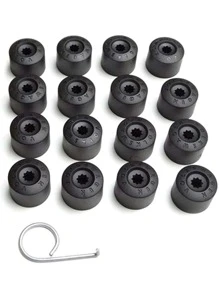 20入組車輪轂蓋螺帽套 17mm汽車輪胎螺絲外部保護配件，適用於大眾高爾夫MK4 - 黑色 - 查看 6