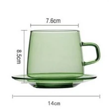 Tách cà phê & Đĩa Bộ Nhiều màu Chống nóng Ly Tách cà phê & Đĩa Bộ có thể sử dụng Đối với Lò ga , Lò vi ba Người Mỹ Sang trọng Cốc cà phê - màu xanh lá - Xem 4