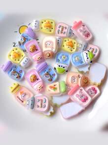 10入組/套可愛合成樹脂隨機色動物裝飾雙面膠帶DIY首飾配件適合女士男士日常裝飾 - 彩色 - 查看 8