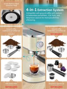 Gevi 20 Bar Compact Professional Espresso Coffee Machine with Milk Frother/Steam Wand for Espresso, Latte and Cappuccino, Stainless Steel, 35 Oz Removable Water Tank