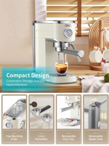 Gevi 20 Bar Compact Professional Espresso Coffee Machine with Milk Frother/Steam Wand for Espresso, Latte and Cappuccino, Stainless Steel, 35 Oz Removable Water Tank