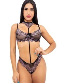 Women Bra & Panty Sets - 淺粉色 - 查看 1