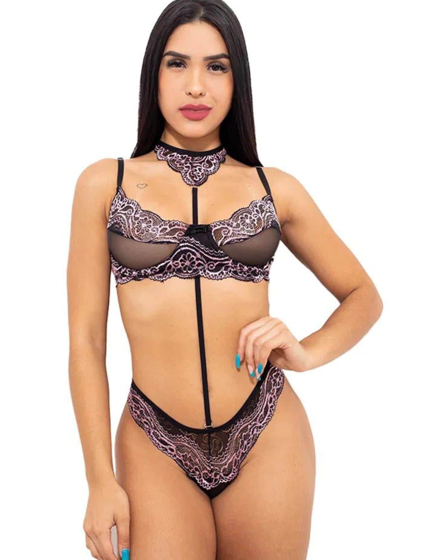 Women Bra & Panty Sets - 淺粉色 - 查看 1