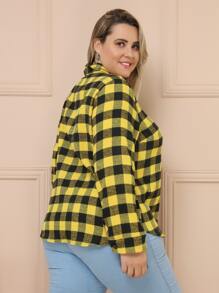 Plus Size Blouses - 黃色 - 查看 3