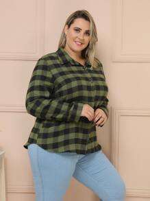 Plus Size Blouses - Green - View 2