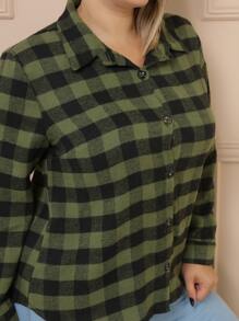 Plus Size Blouses - Green - View 4