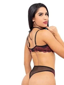Women Bra & Panty Sets - 黑色 - 查看 2