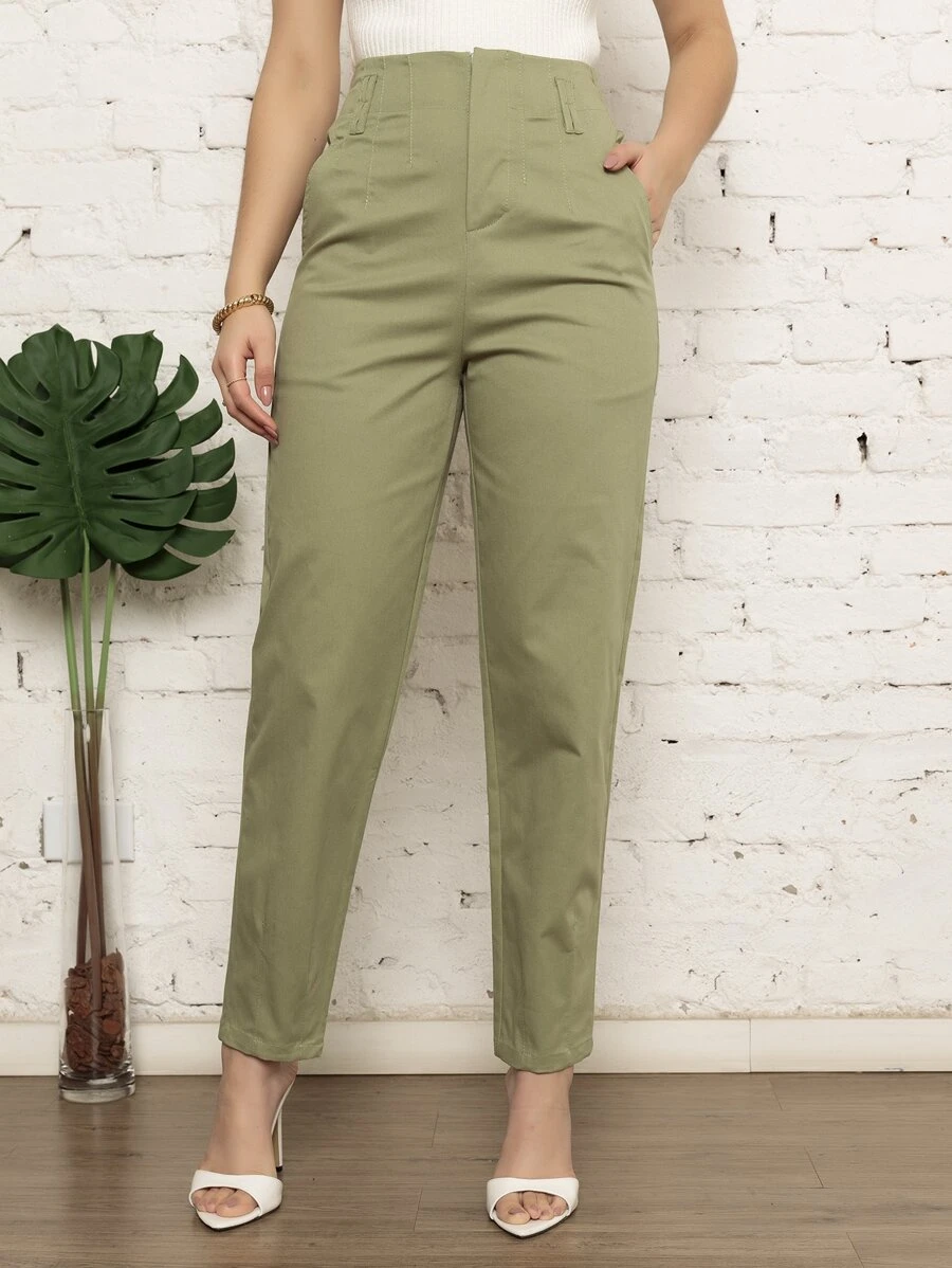 Women Pants - 綠色 - 查看 1