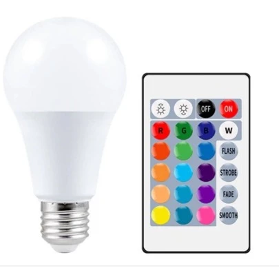 AIMISHOP Lâmpada 8W Led Bulbo Com controle RGB RGBW E27 Regulável Luz LED Colorida Decoração De Casa