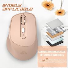 2.4G Wireless Mouse Bluetooth Mice, Dual Mode Office Mice with Battery Indicator, Type-C Rechargeable Gaming Mouse, 5 Adjustable DPI, PixArt 3212, 65g Ultralight Mouse for Windows/Android/Mac - 奶茶色 - 查看 3
