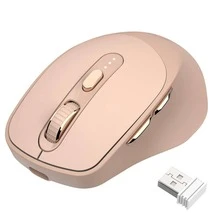 2.4G Wireless Mouse Bluetooth Mice, Dual Mode Office Mice with Battery Indicator, Type-C Rechargeable Gaming Mouse, 5 Adjustable DPI, PixArt 3212, 65g Ultralight Mouse for Windows/Android/Mac - 奶茶色 - 查看 1