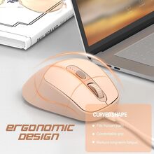 2.4G Wireless Mouse Bluetooth Mice, Dual Mode Office Mice with Battery Indicator, Type-C Rechargeable Gaming Mouse, 5 Adjustable DPI, PixArt 3212, 65g Ultralight Mouse for Windows/Android/Mac - 奶茶色 - 查看 4