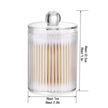 1入組壓克力圓形透明牙籤架，多用途收納盒，適用於牙籤、棉花棒、化妝品等家庭收納盒 - 無色 - 查看 5