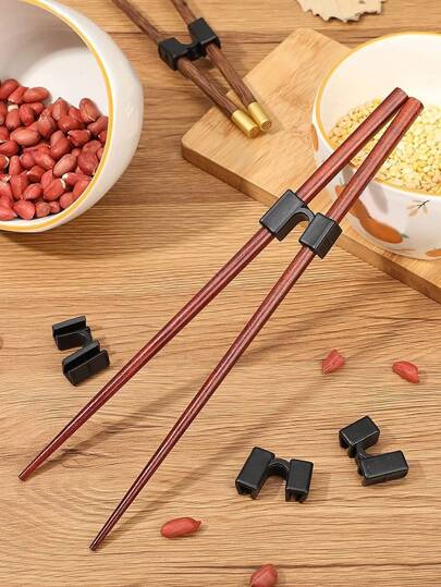 2 件随机可重复使用筷子辅助器训练中国筷子训练器支架适用于初学者训练者或学习者学校用品，返校