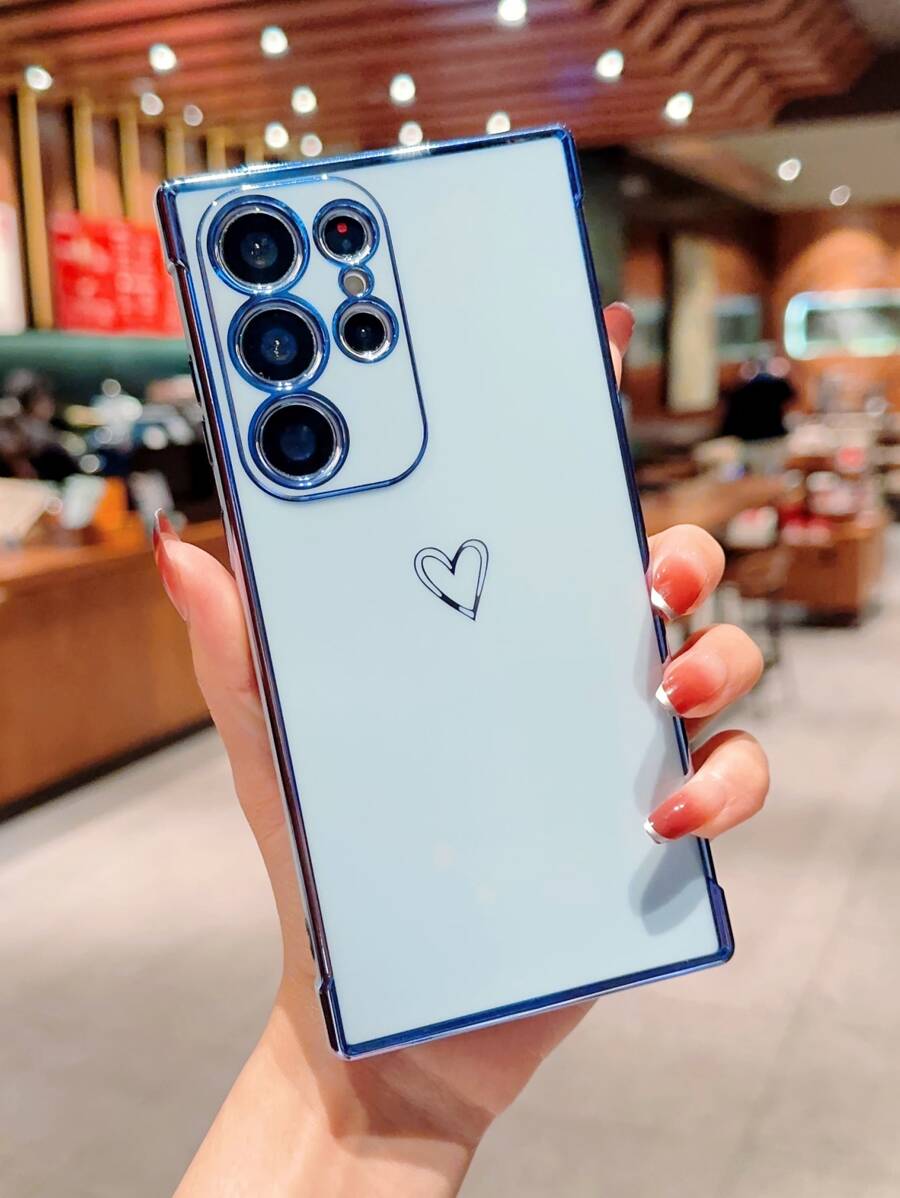 Valentines Heart Pattern Clear Phone Case,International Version, Not The Domestic Version - Baby Blue - View 1