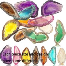 7 piezas de agata pulida con perforaciones, colgante de agata natural, pieza de agata de colores asimétrica - Multicolor - Ver 1