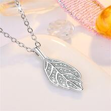 Kids Leaf Pendant Titanium Alloy Necklace For Summer - Silver - View 1