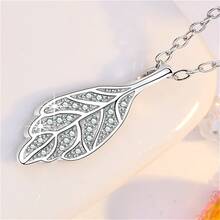 Kids Leaf Pendant Titanium Alloy Necklace For Summer - Silver - View 2