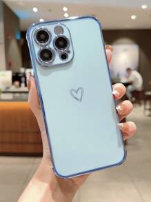 Valentines Heart Pattern Clear Phone Case,International Version, Not The Domestic Version - Baby Blue - View 2