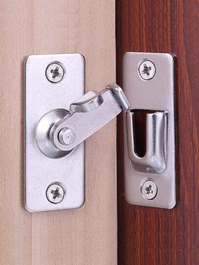 304 Stainless Steel Door Lock Latch 90 Degree Right Angle Door Latch Door Gate Slide Latch Lock, Home Door Lock Hasp Locking Latch Bolt Cam, For Sliding Doors/ Window /Closet /Barn/ Garden/ Fences
