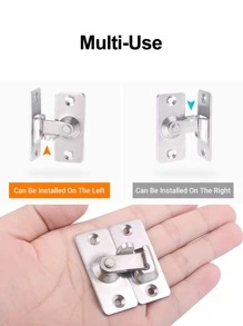 Loquet de porte en acier inoxydable 304 à angle droit de 90 degrés, verrou de porte coulissante, verrou de porte/portail, pour portes coulissantes/fenêtres/placards/granges/jardins/clôtures