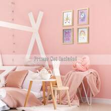 6pcs/set Unicorn Room Decorations For Girls' Bedroom, Kids Home Decor, Unicorn Bedroom Decor For Girls, Rainbow Unicorn Wall Decor, Theme Art Printed Canvas Poster For Teen Girls Room, Unframed, With Gold Foil And Fine Graphics, 8x10in - Pink - View 7