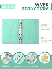 38入組a6 Pu皮革預算持有人筆記本錢袋組織者,包括現金信封、預算表、自粘標籤、文具用品